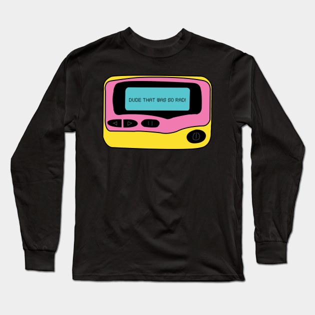 90s Nostalgia Pager Beeper Long Sleeve T-Shirt by NostalgiaUltra